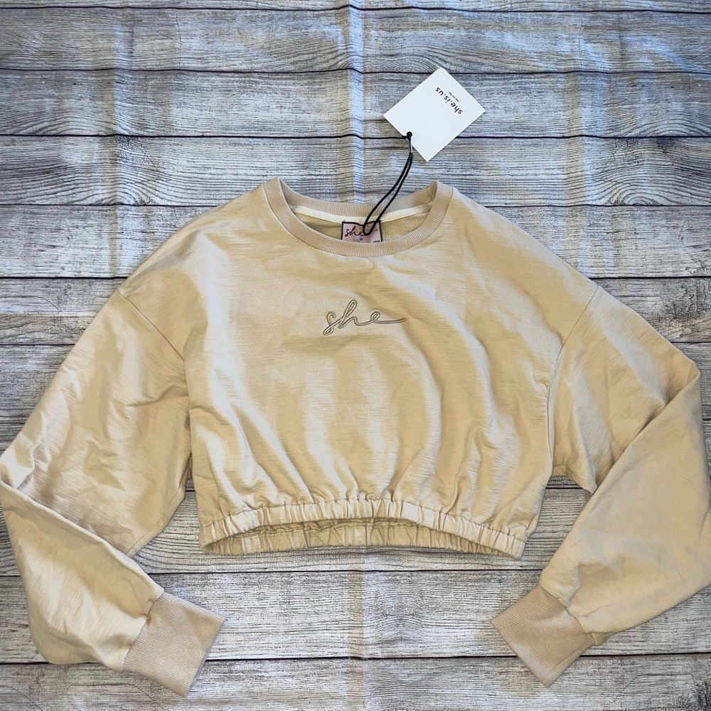 SHE IS US New Beige Crop Top